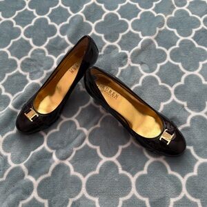 Ralph Lauren shiny black heels, size 7.5B